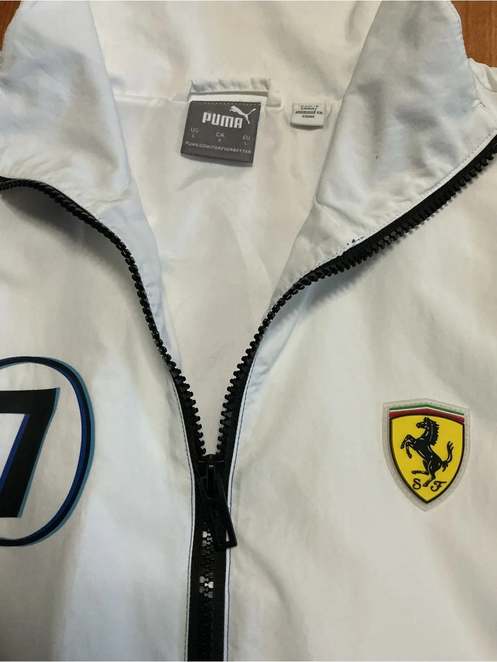 Ferrari Blue, White & Black Motorsport Windbreaker Jacket - Men's